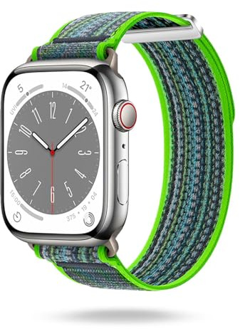 ONEFLOW Nomad Strap Kompatibel mit Apple Watch Ultra 3 (49mm) Armband Outdoor aus Nylon Stoff, Sportarmband mit Klettverschluss, Textil iWatch Armbänder Damen Herren Sport, Jungle River