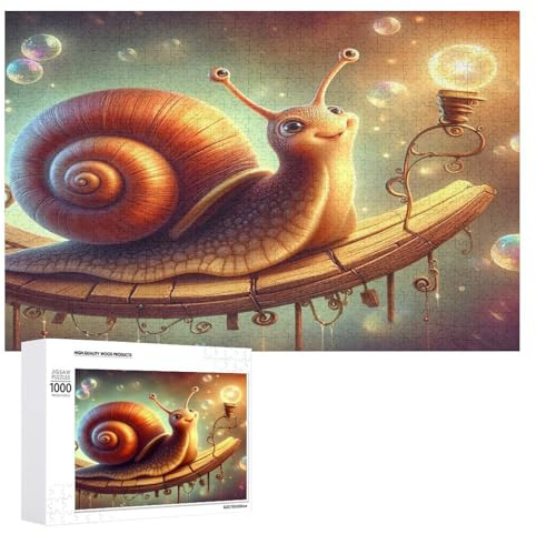 Schnecken Holzpuzzle 1000 Teile Klassische Puzzles Erwachsene Kinder Puzzle DIY Kit Holzspielzeug Einzigartiges Geschenk （75×50cm）