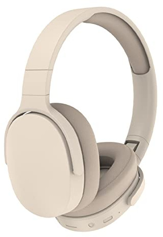 BSOMAM Wireless Bluetooth Headphones,HiFi Foldable Intelligent Noise Reduction Adjustable Wireless Headset with Microphone,Bluetooth-compatible 5.1 Stereo Over Ear Headphone for Sports Travel (Beige)