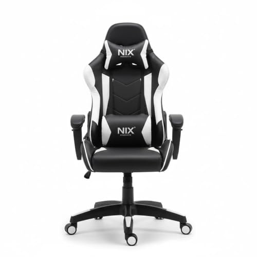 LORVIK Silla de Oficina Ergonómica con Respaldo de Malla Transpirable, Soporte Lumbar y Altura Ajustable, Silla Escritorio Giratoria con Ruedas 360° (Gaming)