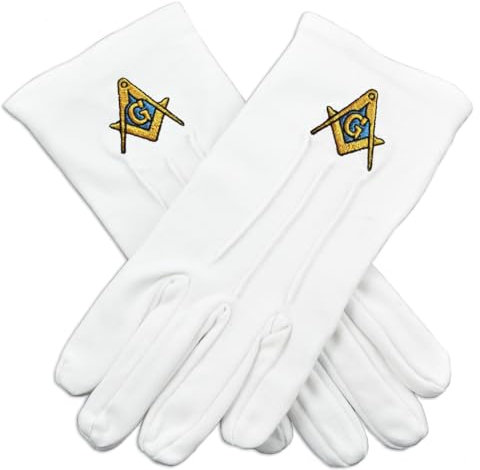 The Masonic Exchange Freimaurer-Handschuhe, Einheitsgröße, Weiß