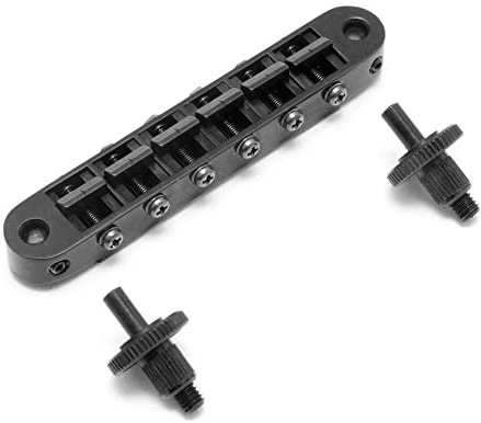 TonePros T3BP Nashville Tune-o-Matic Bridge Imperial with Notched Saddles - Black