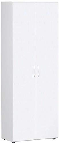 Gera Möbel Schranksystem Flex Flügeltürenschrank, Drehtürenschrank, Holzdekor, weiß/weiß, 80 x 42 x 216 cm