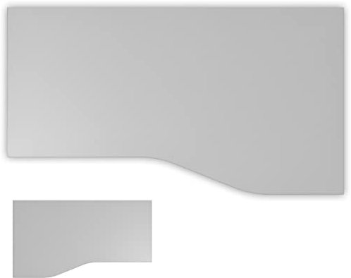 bümö Tischplatte 180x100 cm in grau, Schreibtischplatte aus Holz, Holzplatte, Spanplatte kratzfest beschichtet, ABS-Kante, 120 kg Tragkraft für DIY Homeoffice & Co.