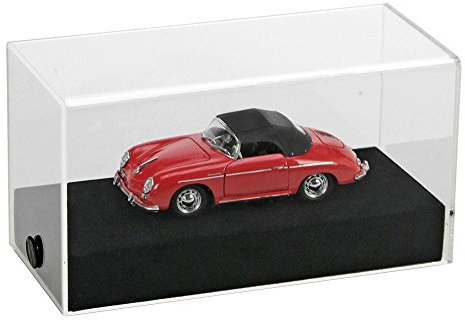 Safe 5285 Rechteckige Präsentation-Cubes – Acryl-Vitrine mit schwarzem Velours-Sockel, staubgeschützt, für Modellautos & Sammlerstücke 70 x 150 x 80 mm
