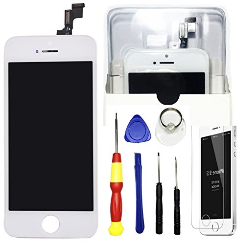 I Create LCD Touch Screen Digitizer Frame Assembly Full Set Replacement for iPhone 5s Screen White