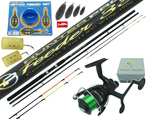 Feeder Carp Fishing kit Quiver Tip Rod Reel Combo Ledgering Tackle Set Twin Tip