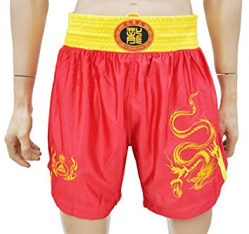 Short Boxe Chinoise Sanda Club, Dragon - Rouge, XS