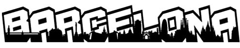 Samunshi® Barcelona Schriftzug Skyline Wandtattoo schwarz