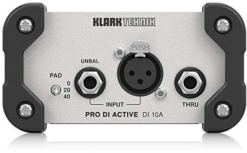 KLARK TEKNIK DI10A Pro DI Active Active DI Box with MIDAS Transformer/Extended Dynamic Range and Phantom/Battery Operation