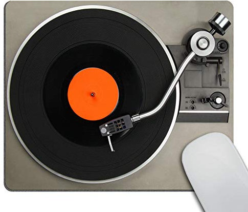 Wasach Gaming Mouse Pad Custom,Retro Vintage Vinyl Record Mouse Pad Custom Retro Nautical Anchor Personalized Design Non-Slip Rubber Mousepad