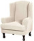 JHLD Ohrensessel Uberzug Stretch, Luxus Jacquard 2 Teilig Ohrensessel Schonbezug/Kissenbezug Waschmaschinengeeignet Für Wohnzimmer Sofa-Beige-Ohrensessel