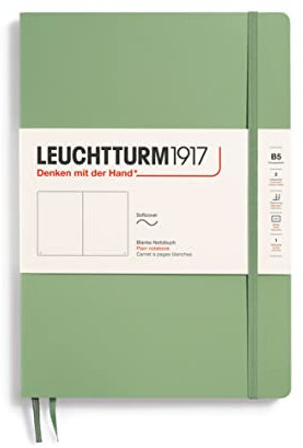 LEUCHTTURM1917 363929 Notizbuch Composition (B5), Softcover, 123 nummerierte Seiten, Salbei, Blanko