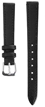 Uhrenarmband Metallschnalle Ersatzarmband Vintage Leder 12mm-22mm Schwarz Universal Zubehör für Männer und Frauen (12mm Black)