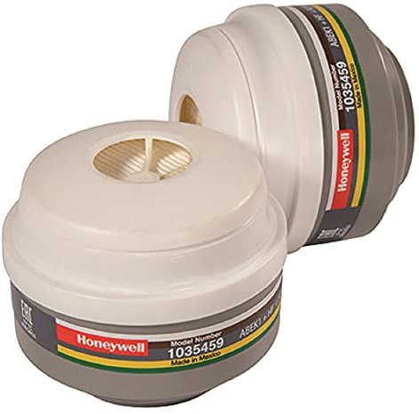 Honeywell North® 1035459PSS Twin ABEK1P3 Filter für HM500 Masken – Packung mit 2 Ersatz-Bajonett-Filtern
