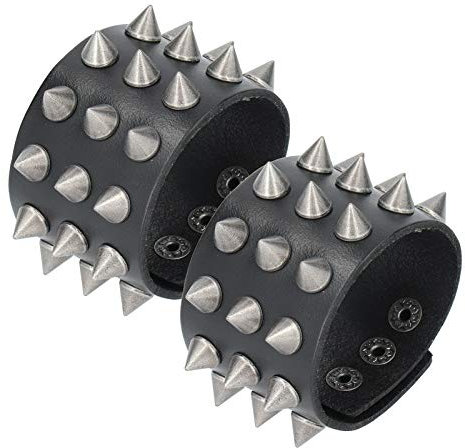 01 Pulsera Vintage Punk De Estilo Retro Con Pinchos De Piel Sintética Para Banda De Rock