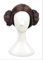 WHBHD Anime Coer Wig. Anime Star Wars Princess Leia Organa Solo Perücke Kurze braune Cosplay Perückenhaar mit Zwei Buns + Perücke Kappe