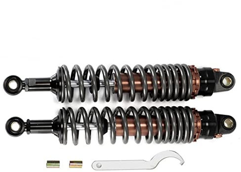 Hegeiisy 350mm 8mm Feder Universal Motorrad Stoßdämpfer Hinterradaufhängung ATV Quad Scooter Dirt Bike für YZF R1 YZF R6 YZF 125 (Titanfarbe, 13.78 zoll 350mm)