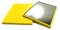 niavida Eckiger Kleiner Taschenspiegel - Handspiegel, Kunststoff-Korpus, Glas-Spiegel, Rahmenfarbe Gelb