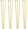 pingping1991 Gold Haarnadel Tischbeine,3-Stange Haarnadelbeine Tischfüße Hairpin Tischfüße Austauschbare Tisch Schrank Möbelbein für Esstisch Couchtisch Schrank Stuhle (75cm(29.5in))