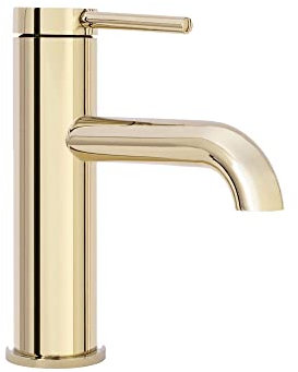 Rea SPOT GOLD RUBINETTO LAVABO BASSO Miscelatore da bagno in ottone Miscelatore monocomando caldo e freddo regolabile (Oro)