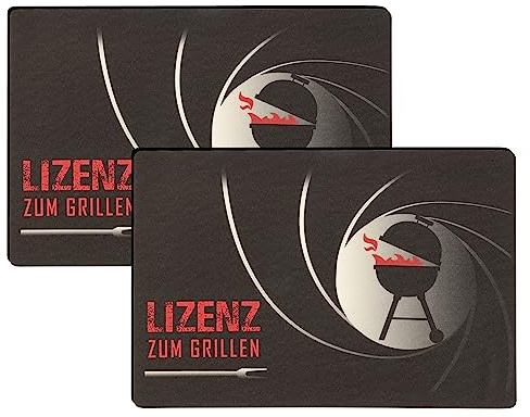 BBQ Tischsets mit Teflon-Fleckschutzausrüstung 2er-Set BBQ Beef 30 x 43 cm Anti-Rutsch Rückseite
