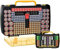 Large Capacity 269 Battery Organizer Storage Case with Tester, Double-Side Battery Holder Container for AA AAA AAAA C D 9V Lithium 3V CR123 CR1632 18650 Batteries(Box Only) (Black)