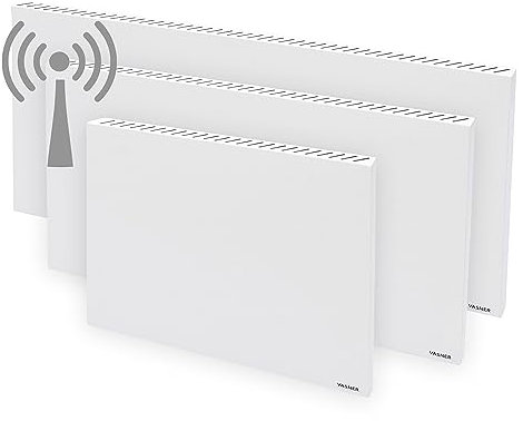 VASNER Konvi RX Funk Hybridheizung Elektroheizung weiß – Hybrid Infrarotheizung mit Funksystem, 600 – 1200 Watt, elektrische Heizung Infrarot + Konvektion, Funkheizung, 3 J. Garantie (900 Watt)