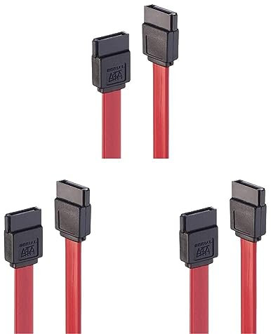 LINDY 33323 0.2 m S-ATA Cable, Red (Pack of 3)