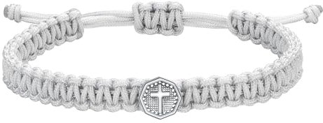 JENDEAR SHINE Cross Bracelet for Men, Adjustable Hand Woven Rope Bracelet, Cross Symbol Cool Bracelet for Men