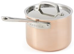 Martha by Martha Stewart 2-Quart Stainless Steel Saucepan w/Lid - Copper Exterior/Satin Interior