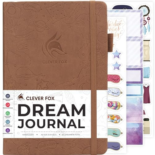 Clever Fox Dream Journal - Geführtes Traumtagebuch für Frauen, Männer & Kinder - Hardcover Traumnotizbuch - Logbuch für Traumjournaling (Dark Terracotta)