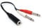 DRUT 30cm 6.35mm Mono Jack Socket to 2 x 6.35mm Mono Jack 1/4'' Plugs Adapter Cable Lead