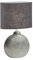 meineWunschleuchte Tischlampe mit Keramikfuß Silber & Lampenschirm Leinen Anthrazit, Höhe 39cm
