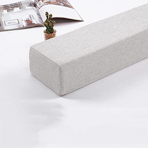 Miaogoo Kopfteilkissen für Einzel-/Doppel-/Queensize-Bett, lange, rechteckige Lückenfüller, abnehmbarer Bezug, Bettbrücke, bequemer Matratzenverbinder (180 x 15 x 15 cm, Weiß)