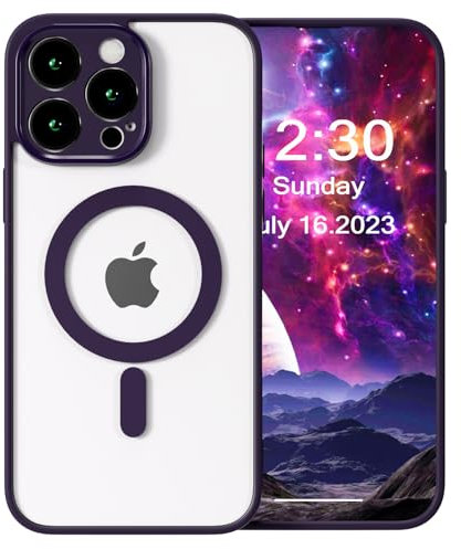 GANGANPRO Stronger Magnetica per iPhone 11 Pro Max Max Custodia,Compatibile con MagSafe,Opaca Sottile Antiurto Anti-Impronte Anti-Graffio Protettiva Cover per iPhone 11 Pro Max Max 6.5 - Viola Scuro