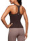 CRZ YOGA Damen Butterluxe Tank Tops Racerback Sport Top Yoga Fitness Oberteil Tanktops mit Integriertem BH Heißes Fudge-Brown 36