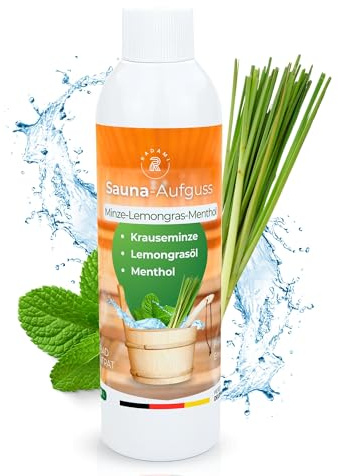Saunaaufguss Sauna- Aufguss Sauna Aufguss Dampfbad Konzentrat Komposition aus amerikanischer Krauseminze Lemongras und Menthol 250ml …