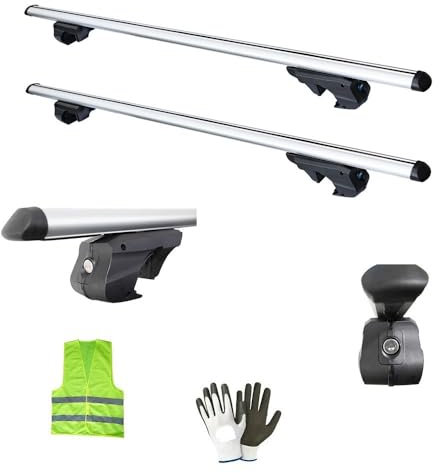 Compatible con VOLKSWAGE-N Golf IV (1J) Variant 5P por año 97 al 04 Barras DE Techo para Coche EN Aluminio 120CM Barra DE Equipaje para PASAMANOS Elevado HOMOLOGADO PORTAEQUIPAJE 90KG=2 Piezas