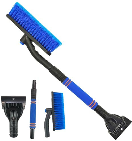 STFYUG 2 In 1 Schneebesen Auto, Eiskratzer Auto mit Besen, Eiskratzer mit Besen, Auto Schneebesen, Besen Auto Schnee, Schneebesen Auto Lackschonend für SUV, LKW, Fahrzeugwindschutzscheibe(B2)