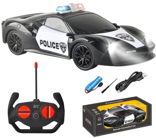 Mineup Ferngesteuertes Auto, 1:22 RC Drift Car, Polizeiauto Ferngesteuert, Fernbedienung Rennwagen, Polizeiauto Mit Licht Und Sound, RC Auto Spielzeug Polizeiauto Geschenk für Ab 3 Jahre Älter Kinder