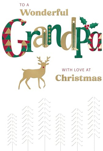 to A Wonderful Grandpa Festive Joy Reindeer Christmas Greeting Card XFCS001