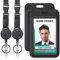 Uniclife Einziehbare Verstellbare Lanyard Heavy Duty Lanyard mit Einziehbaren Badge Reel Schnellverschluss und Einstellbarer Länge Starke Breite Nylonband mit Schiebe-ID Badge Halter, 2 Pack