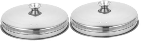 CRILSTYLEO 2 Piezas De Tapa De Vapor De Acero Inoxidable Cubierta Antisalpicaduras Instantánea Cúpula De Fusión Mantener La Comida Caliente Cesta Cubierta Redonda Para Platos De Cena Tapa