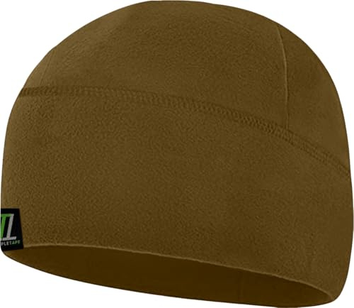 Temple Tape Tactical Fleece Watch Cap Beanie – Skull Cap Fleece Hat - Mens & Women, Coyote Brown, XL
