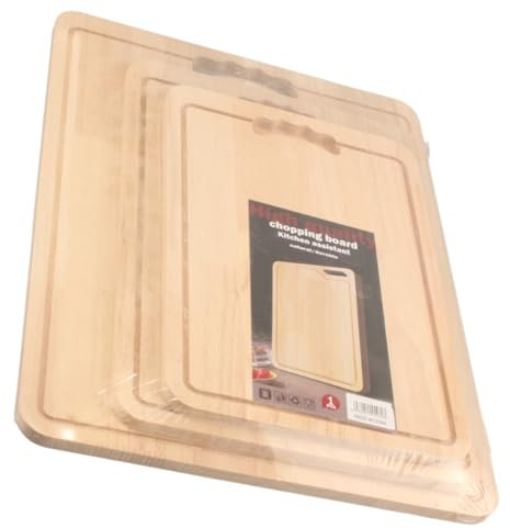 Click Bargain Chopping Board Wooden Chopping Boards for Kitchens Wooden Chopping Board Set with Juice Groove for Carving Meat, Vegtables, Bread and Cheese