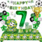 Fussball Geburtstag Deko 7 Jahre,Fussball Partygeschirr Set, Fußball Luftballon 7. Geburtstag,Geburtstagsdeko Jungen 7 Jahre,Pappteller Tischdecke für Fussball Party Kindergeburtstag 16 Gäste