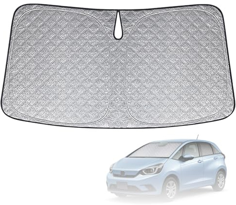 Sonnenschutz Frontscheibe Kompatibel mit Honda Fit/Jazz 2020-2025, Auto Windschutzscheibe Sonnenschutz Innen, Faltbar Sonnenschirm UV Schutz Reflektierender Staub Schutz Sonnenschutzfolie