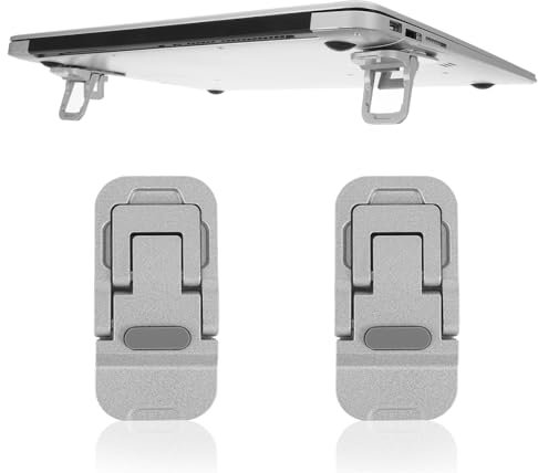 2 Stück Invisible Laptopständer,Faltbarer Unsichtbar Laptop Halterung mit 2 Verstellbaren Winkeln,Portable Selbstklebende Mini Keyboard Ständer,Invisible Notebook Stand für Home Office Reisen