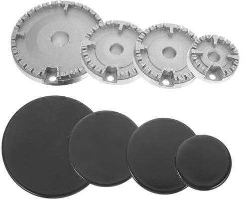 DOITOOL Universal Gas Burner Head Replacement Set Metal Cap and Flame Distributor for Kitchen Stove, Practical Stove Head Accessory Compatible Household Gas Cookers